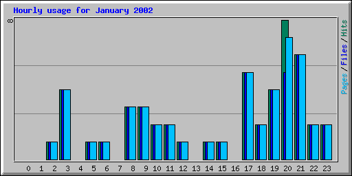 Hourly usage for January 2002